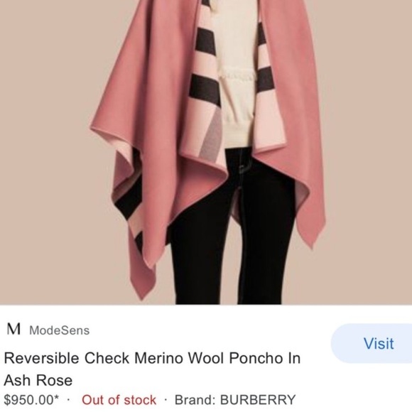 $950 burberry reversible wool check wrap NWT - Picture 2 of 13